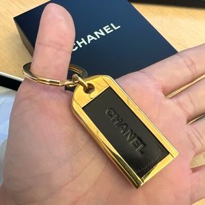 RARE CHANEL LEATHER KEY RING
